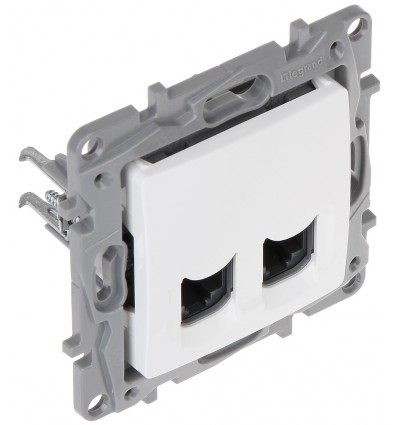 NILOE - PRIZA DUBLA RJ45, CAT.6, UTP, ALBA 