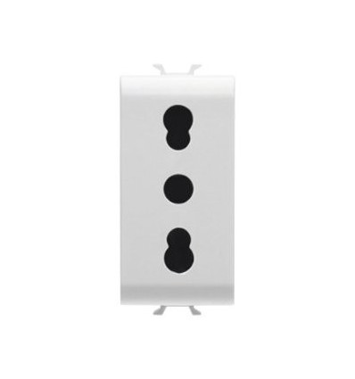 PRIZA STANDARD ITALIAN 16A, MODULARA, 1M, ALB