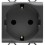 PRIZA SCHUKO 16A, MODULARA, 2M, NEGRU