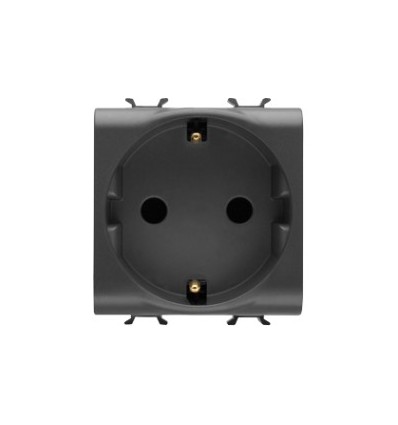 PRIZA SCHUKO 16A, MODULARA, 2M, NEGRU