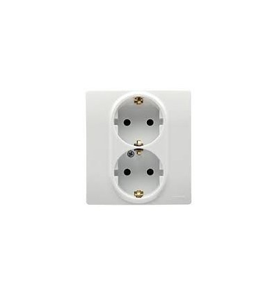 NILOE- PRIZA SCHUKO 2X2P+T, ALB