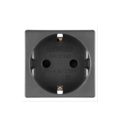 PRIZA SCHUKO 16A, MODULARA, 2M, NEGRU